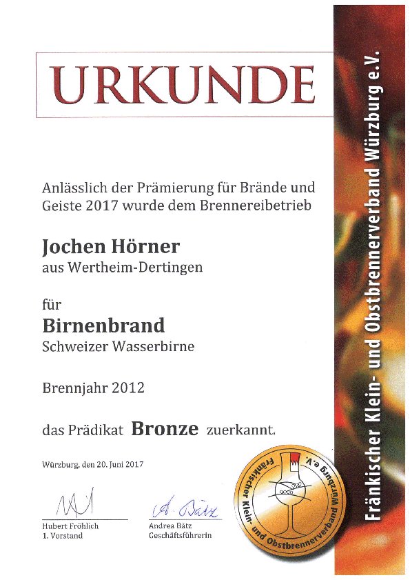 2017 Schweizer Wasserbirne